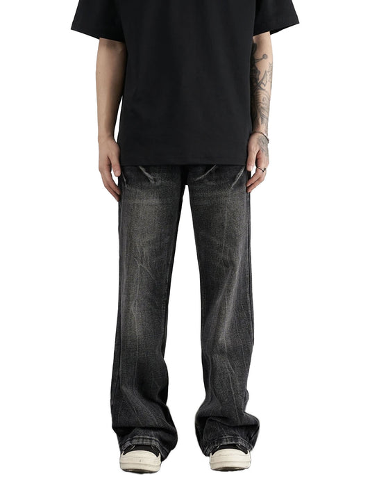 CAPRE Relaxed Fit Stone Washed Black Jeans