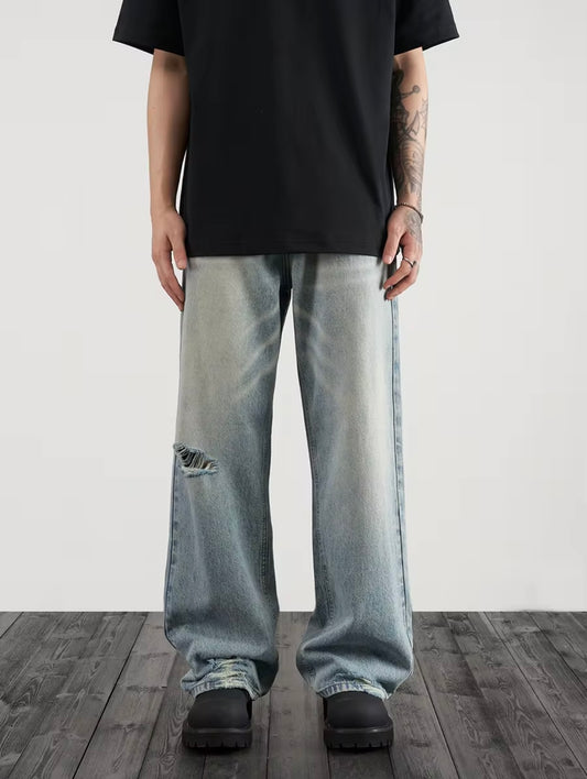 Distressed Blue Jeans